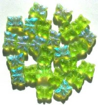 25 12mm Green AB Butterfly Beads